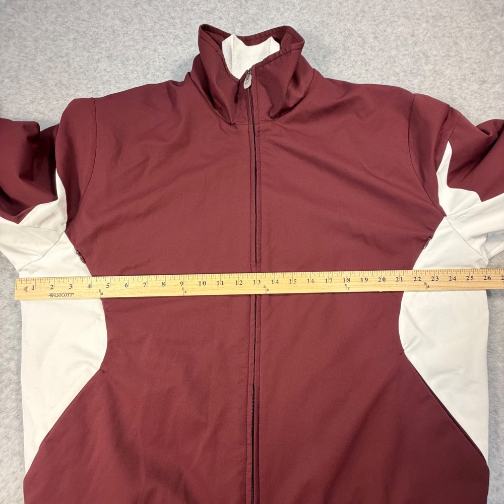 Majestic Therma Base Jacket Mens Medium Maroon White Full Zip Fleece Lined - Picture 4 of 8